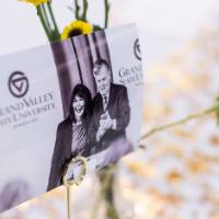 Centerpiece with historical photograph